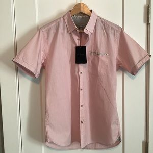 Ted Baker SS Semi Plain Shirt, size 3 (chest 38, neck 15.5)